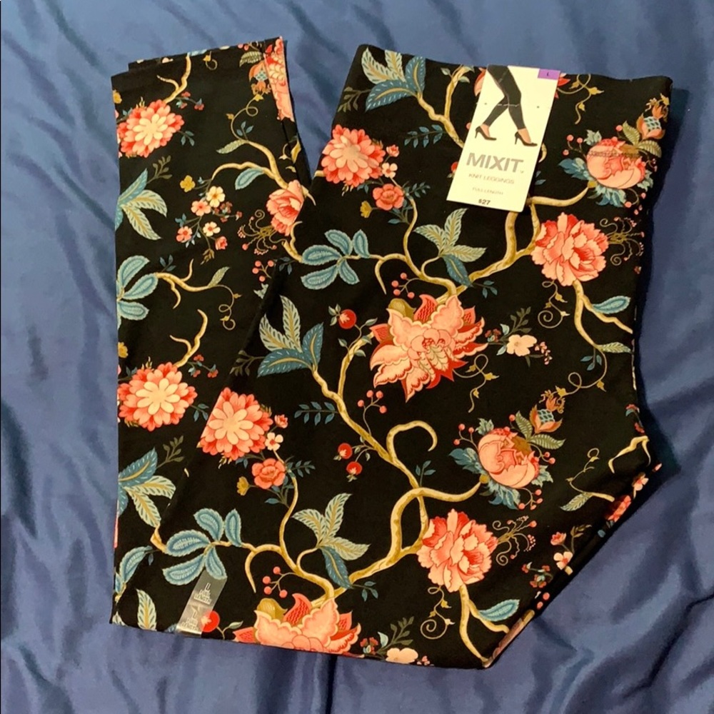 Floral MIXIT knit leggings